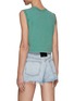 Back View - Click To Enlarge - T BY ALEXANDER WANG - STRUCTURED PUFF LOGO BOUND NECK MUSCLE SLEEVELESS TOP