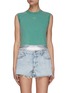 Main View - Click To Enlarge - T BY ALEXANDER WANG - STRUCTURED PUFF LOGO BOUND NECK MUSCLE SLEEVELESS TOP