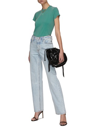 Figure View - Click To Enlarge - T BY ALEXANDER WANG - STRUCTURED PUFF LOGO BOUND NECK SHRUNK T-SHIRT