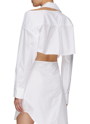 Back View - Click To Enlarge - T BY ALEXANDER WANG - Deconstructed Spread Collar Cotton Shirt