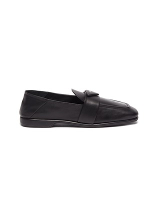 Main View - Click To Enlarge - PRADA - Collapsible Heel Square Toe Leather Loafers