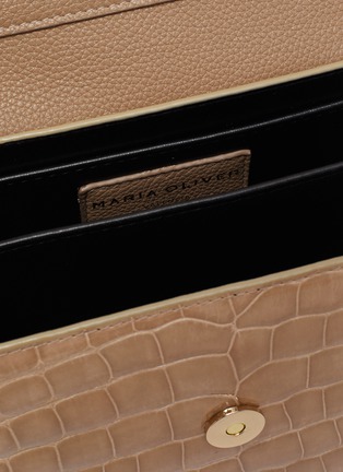 Detail View - Click To Enlarge - MARIA OLIVER - Valencia' Shiny Alligator Leather Crossbody Bag