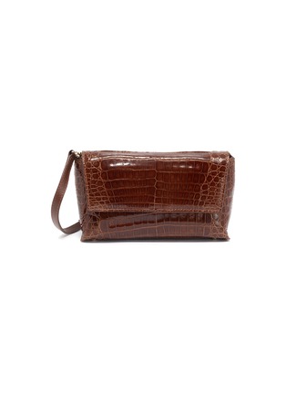 Main View - Click To Enlarge - MARIA OLIVER - Malala' Shiny Crocodile Leather Clutch