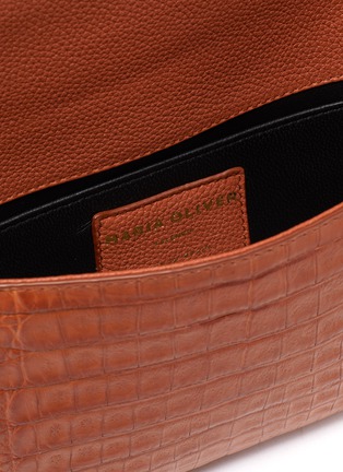 Detail View - Click To Enlarge - MARIA OLIVER - Sofia' Matte Crocodile Leather Clutch