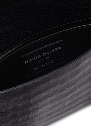 Detail View - Click To Enlarge - MARIA OLIVER - Sofia' Hand-painted Crocodile Leather Clutch