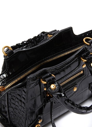 Detail View - Click To Enlarge - BALENCIAGA - Neo Classic City Nano' Shiny Crocodile Embossed Calf Leather Shoulder Bag