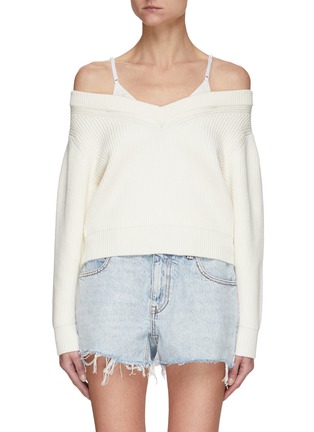 Main View - Click To Enlarge - T BY ALEXANDER WANG - V Neck Off Shoulder Camisole