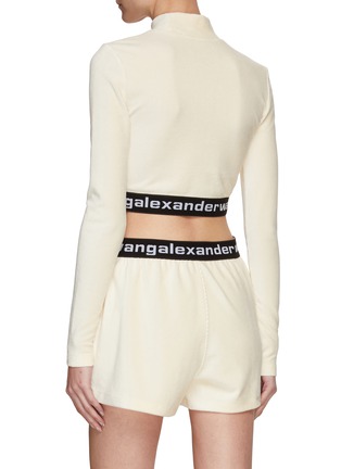 Back View - Click To Enlarge - T BY ALEXANDER WANG - Corduroy Mock Neck Cropped Top