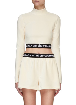 Main View - Click To Enlarge - T BY ALEXANDER WANG - Corduroy Mock Neck Cropped Top