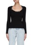 Main View - Click To Enlarge - T BY ALEXANDER WANG - Logo Jacquard Scoop Neck Bodycon Top