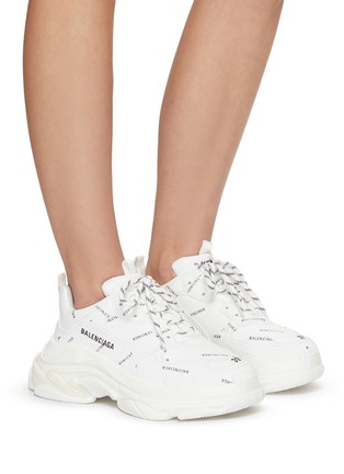 Figure View - Click To Enlarge - BALENCIAGA - All Over Logo Triple S Sneakers