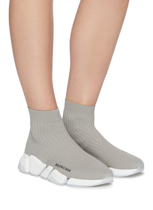 Figure View - Click To Enlarge - BALENCIAGA - Speed 2.0' Rib Knit Sock Sneakers
