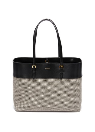 Main View - Click To Enlarge - SAINT LAURENT - Leather Panelled Boucle Tote Bag