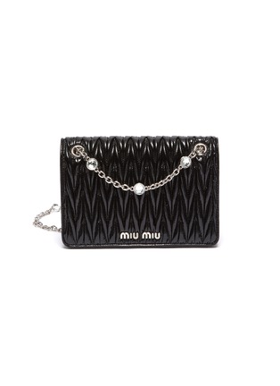 Main View - Click To Enlarge - MIU MIU - Matelassé' Quilted Leather Crossbody Bag