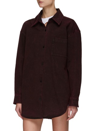 Detail View - Click To Enlarge - ALEXANDER WANG - Back Tie Cotton Shirt Jacket