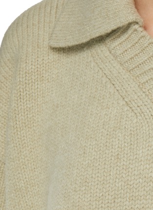  - ALEXANDER WANG - Drape Back Wool Blend Crop Sweater