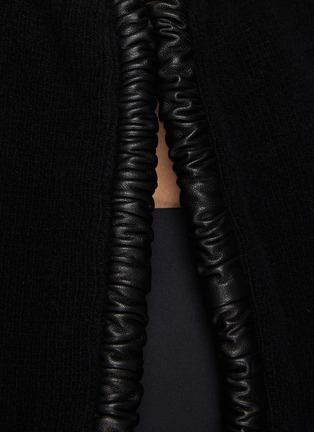  - ALEXANDER WANG - Ruched Leather Tubular Edge Wool Cashmere Cardigan