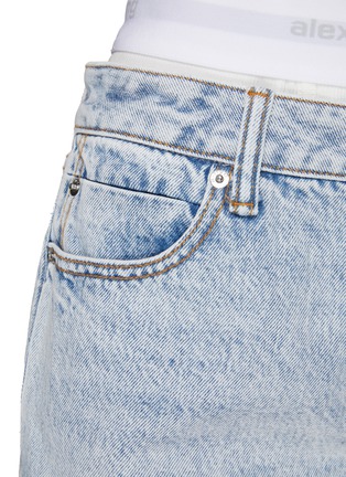  - ALEXANDER WANG - Logo Jacquard Elastic Waistband Denim Shorts