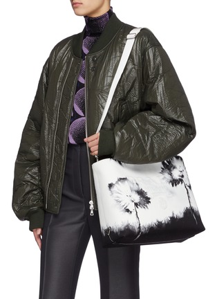 Front View - Click To Enlarge - PRADA - Tie Dye Floral Print Drill Tote Bag
