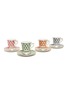 Main View - Click To Enlarge - LA DOUBLEJ - Cubi Mix Cube Print Porcelain Espresso Cup And Saucer — Set Of 4