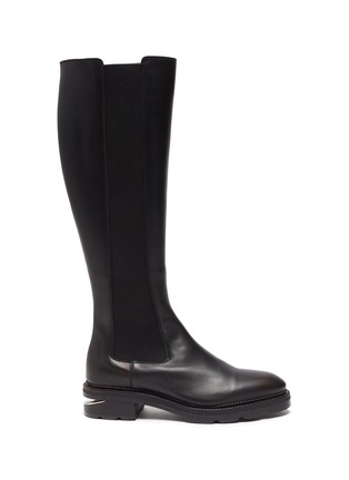 Main View - Click To Enlarge - ALEXANDER WANG - Andy' Cut Out Heel Leather Knee High Chelsea Boots