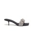 Main View - Click To Enlarge - ALEXANDER WANG - Jessie' Crystal Scrunchie Leather Sandals