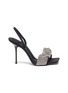 Main View - Click To Enlarge - ALEXANDER WANG - Julie' Crystal Scrunchie Slingback Leather Sandals