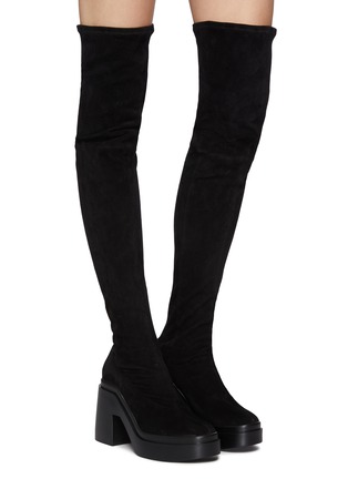 Figure View - Click To Enlarge - CLERGERIE - Naelle' Suede Over The Knee Platform Boots