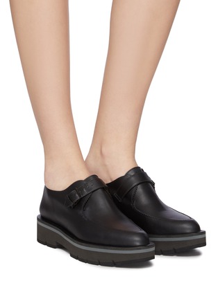 Figure View - Click To Enlarge - CLERGERIE - Louna' Buckled Leather Loafers