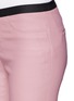 Detail View - Click To Enlarge - HELMUT LANG - Contrast waistband lamb leather leggings