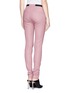 Back View - Click To Enlarge - HELMUT LANG - Contrast waistband lamb leather leggings