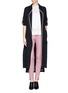 Figure View - Click To Enlarge - HELMUT LANG - Contrast waistband lamb leather leggings