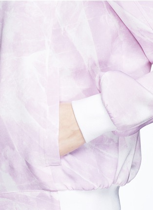 Detail View - Click To Enlarge - HELMUT LANG - 'Terrene' marble print silk bomber jacket