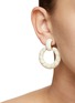 Figure View - Click To Enlarge - LANE CRAWFORD VINTAGE ACCESSORIES - VINTAGE CINER CREAM GOLD ENAMEL HOOP EARRINGS