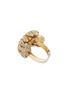 LANE CRAWFORD VINTAGE ACCESSORIES - Panetta Green Centre Stone Diamanté Gold Toned Ring