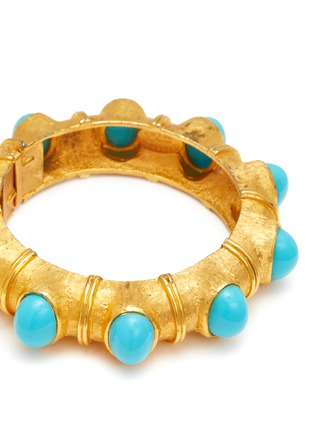 Detail View - Click To Enlarge - LANE CRAWFORD VINTAGE ACCESSORIES - Geoffrey Beene Faux Turquoise Gold Toned Bracelet