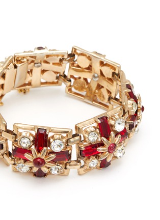 Detail View - Click To Enlarge - LANE CRAWFORD VINTAGE ACCESSORIES - Red Stone Diamanté Gold Toned Art Deco Bracelet