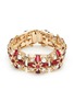 LANE CRAWFORD VINTAGE ACCESSORIES - Red Stone Diamanté Gold Toned Art Deco Bracelet