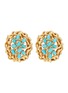 Main View - Click To Enlarge - LANE CRAWFORD VINTAGE ACCESSORIES - Ciner Faux Turquoise Gold Toned Round Earrings