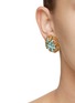 Figure View - Click To Enlarge - LANE CRAWFORD VINTAGE ACCESSORIES - Ciner Faux Turquoise Gold Toned Round Earrings
