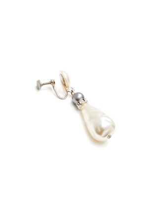 Detail View - Click To Enlarge - LANE CRAWFORD VINTAGE ACCESSORIES - Pear Shaped Faux Pearl Diamanté Earrings