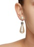 Figure View - Click To Enlarge - LANE CRAWFORD VINTAGE ACCESSORIES - Pear Shaped Faux Pearl Diamanté Earrings