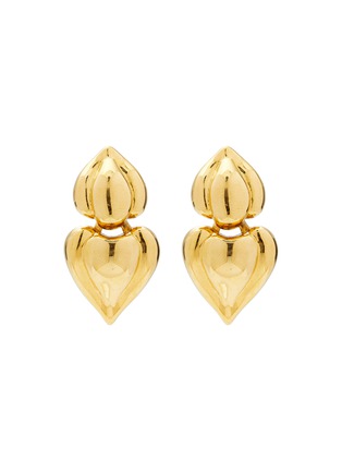 Main View - Click To Enlarge - LANE CRAWFORD VINTAGE ACCESSORIES - Napier Gold Toned Drop Heart Earrings
