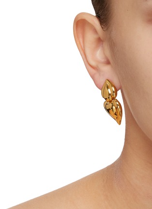 Figure View - Click To Enlarge - LANE CRAWFORD VINTAGE ACCESSORIES - Napier Gold Toned Drop Heart Earrings