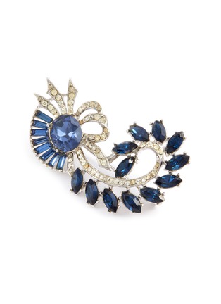 Detail View - Click To Enlarge - LANE CRAWFORD VINTAGE ACCESSORIES - Wiesner Blue Stone Diamanté Silver Toned Brooch