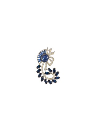Main View - Click To Enlarge - LANE CRAWFORD VINTAGE ACCESSORIES - Wiesner Blue Stone Diamanté Silver Toned Brooch