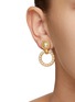 LANE CRAWFORD VINTAGE ACCESSORIES - Swarovski Faux Pearl Gold Toned Small Hoop Clip Earrings