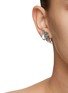 LANE CRAWFORD VINTAGE ACCESSORIES - Coro Light Blue Diamanté Silver Toned Corucopia Earrings