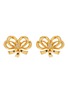Main View - Click To Enlarge - LANE CRAWFORD VINTAGE ACCESSORIES - WD Diamanté Pavé Gold Toned Ribbon Earrings