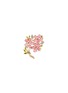 LANE CRAWFORD VINTAGE ACCESSORIES - Pink Cabachon Diamanté Gold Toned Floral Brooch